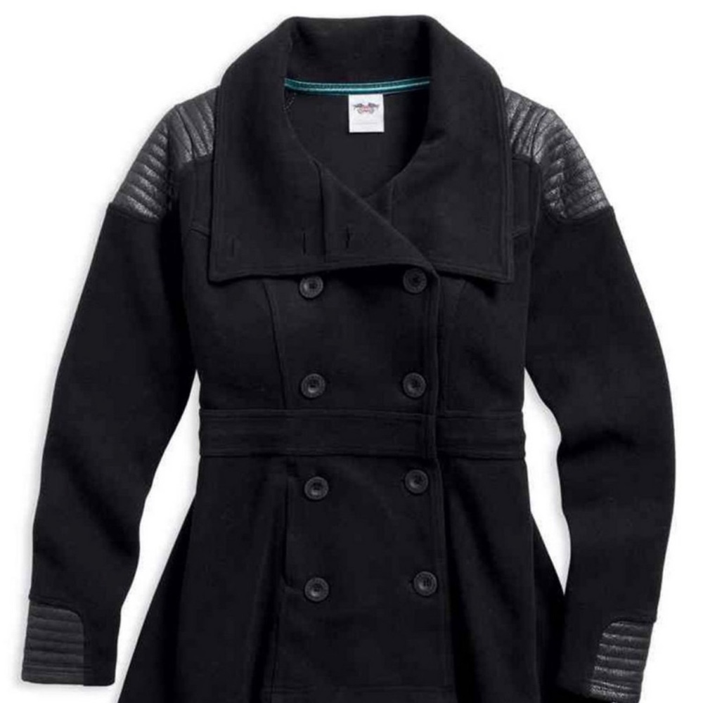 Harley Davidson Womens Peacoat Active Wear Casual Jacket, Navy Blue